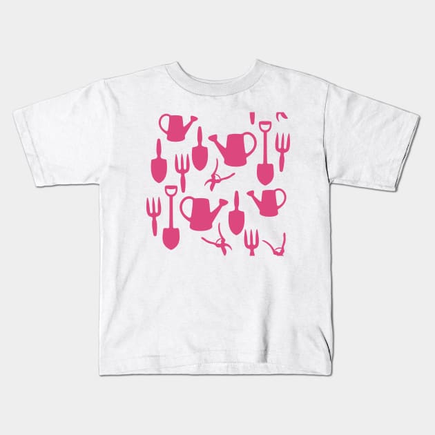 Gardener Pink Pattern Kids T-Shirt by XOOXOO